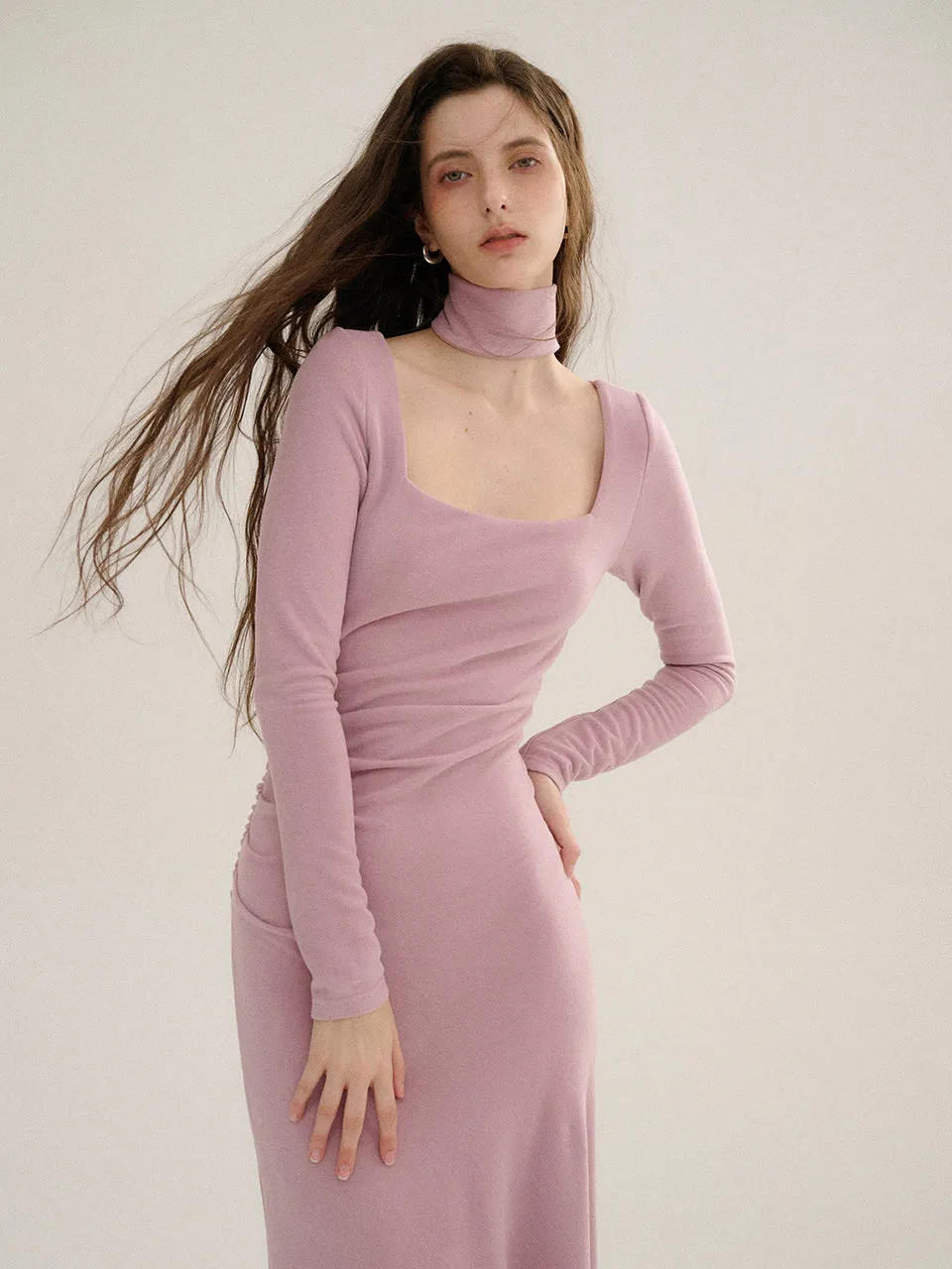 Neck warmer long dress (Pink)