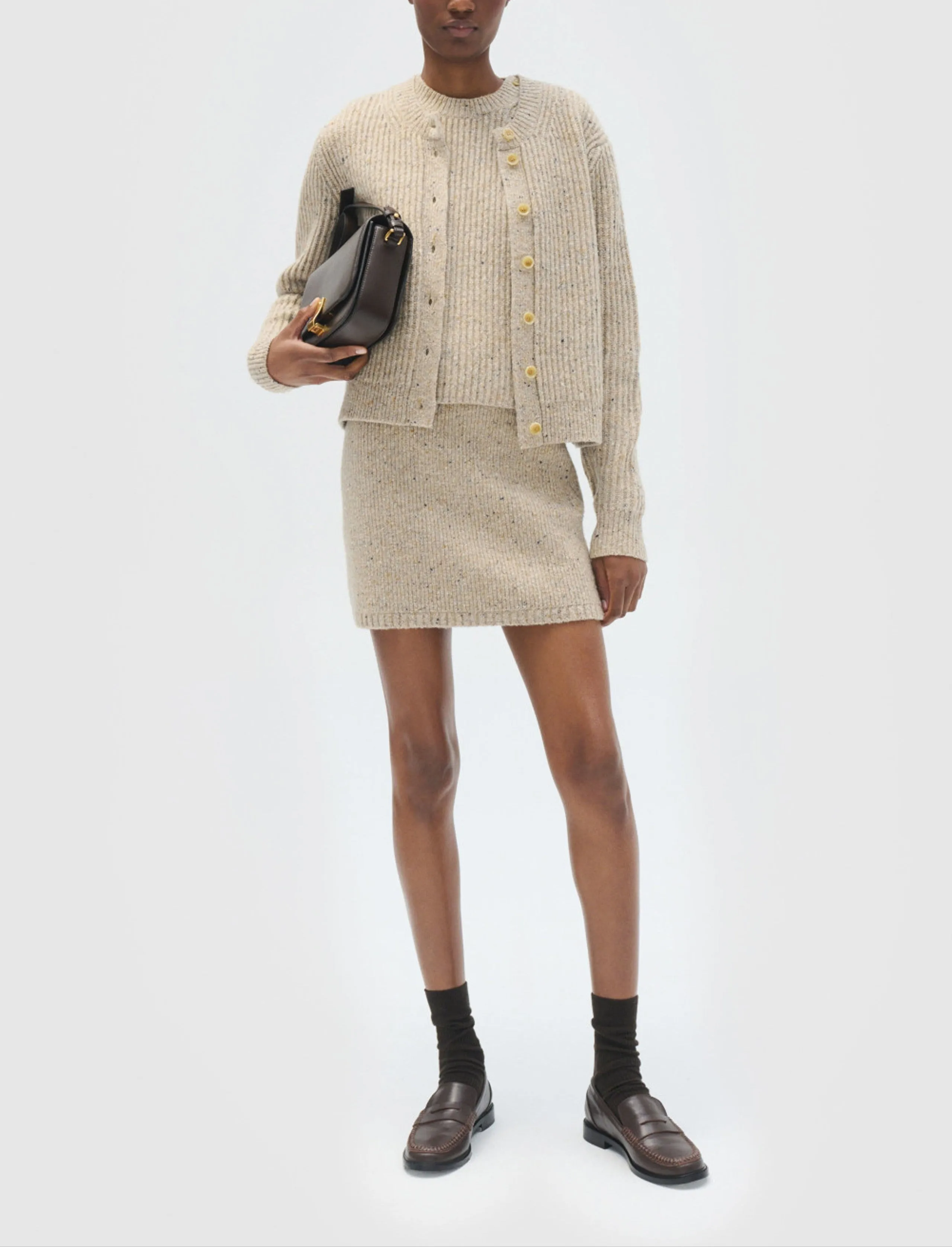 Nep Knit Shell Top in Oat
