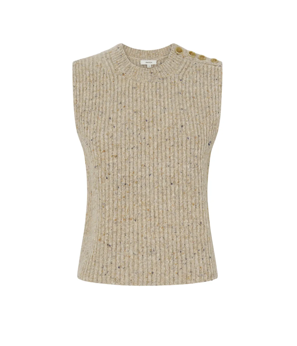 Nep Knit Shell Top in Oat