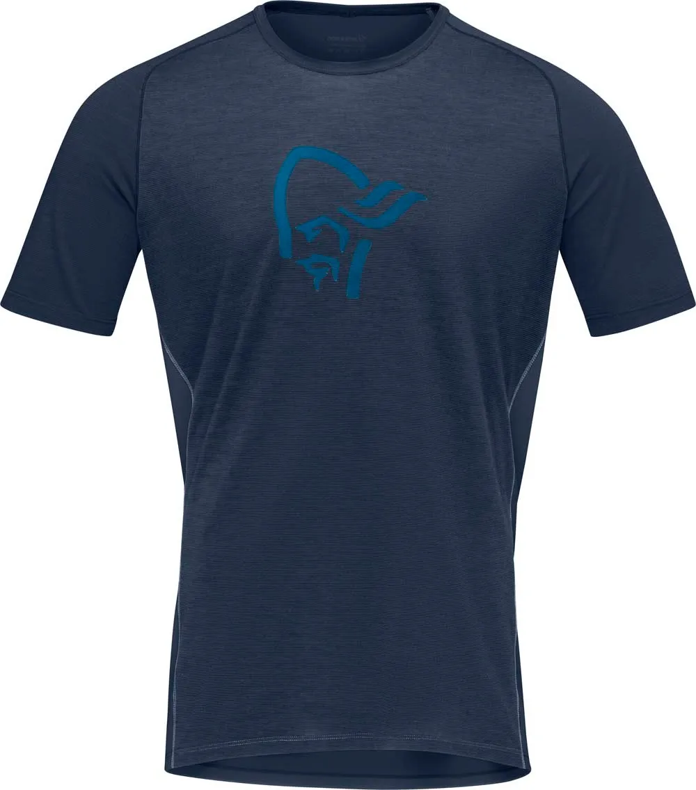 Norrøna Men&#x27;s Fjørå Wool T-Shirt Indigo Night/Mykonos Blue | Buy Norrøna Men&#x27;s Fjørå Wool T-Shirt Indigo Night/Mykonos Blue here | Outnorth