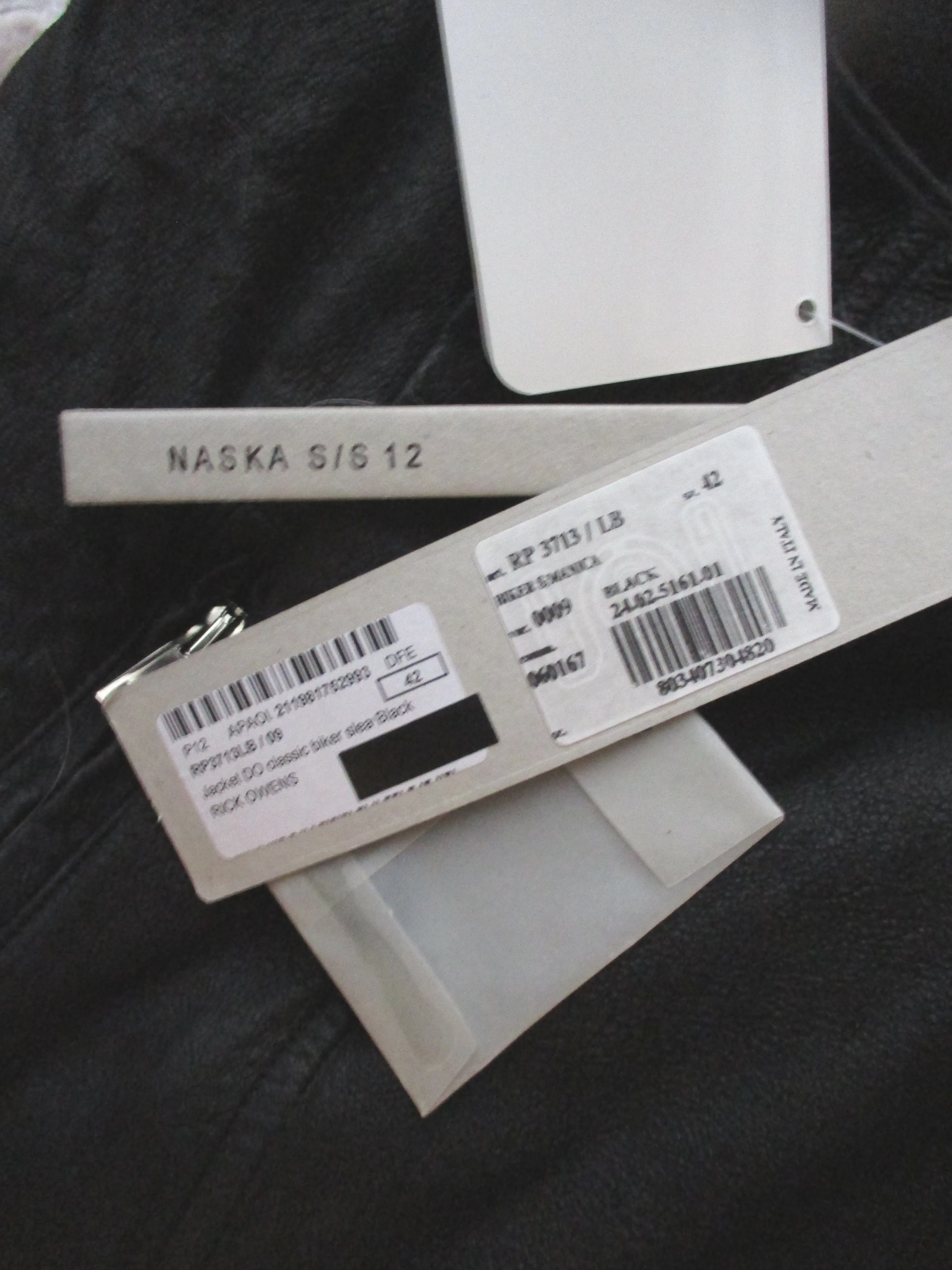 NWT NEW RICK OWENS DRKSHDW Leather BIKER VEST Waistcoat 42 BLACK