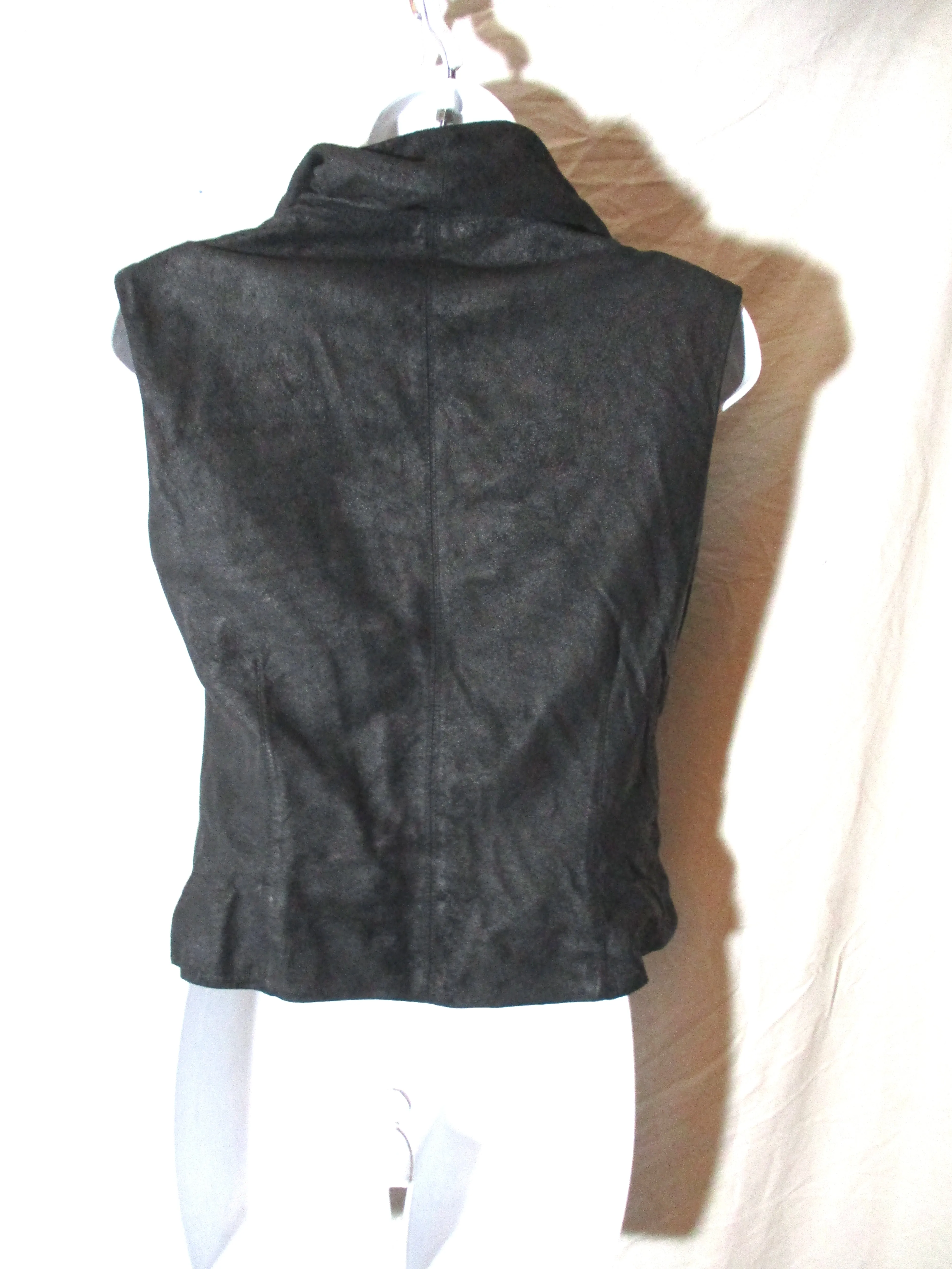 NWT NEW RICK OWENS DRKSHDW Leather BIKER VEST Waistcoat 42 BLACK