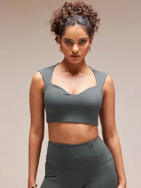Olive Radiant Sweetheart Neck top