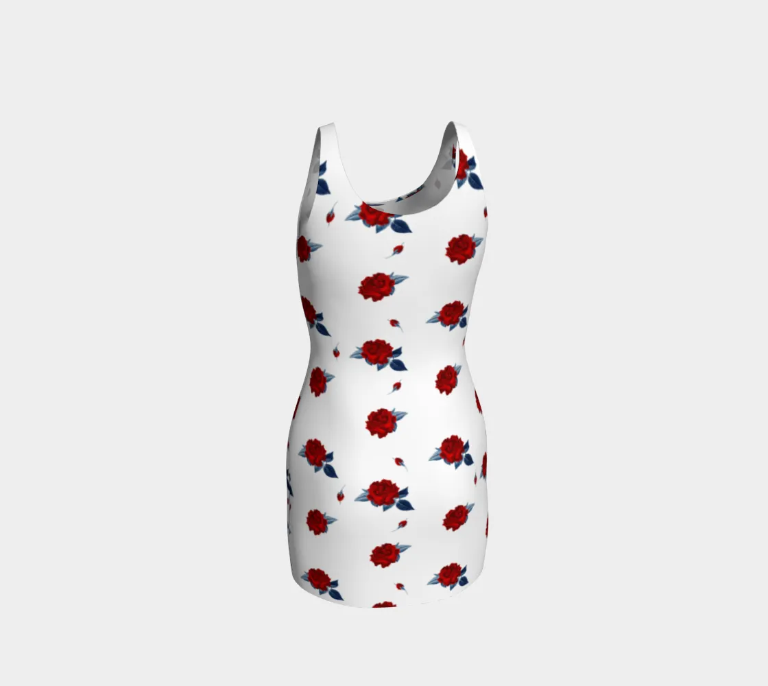 Red Rose Bodycon Dress