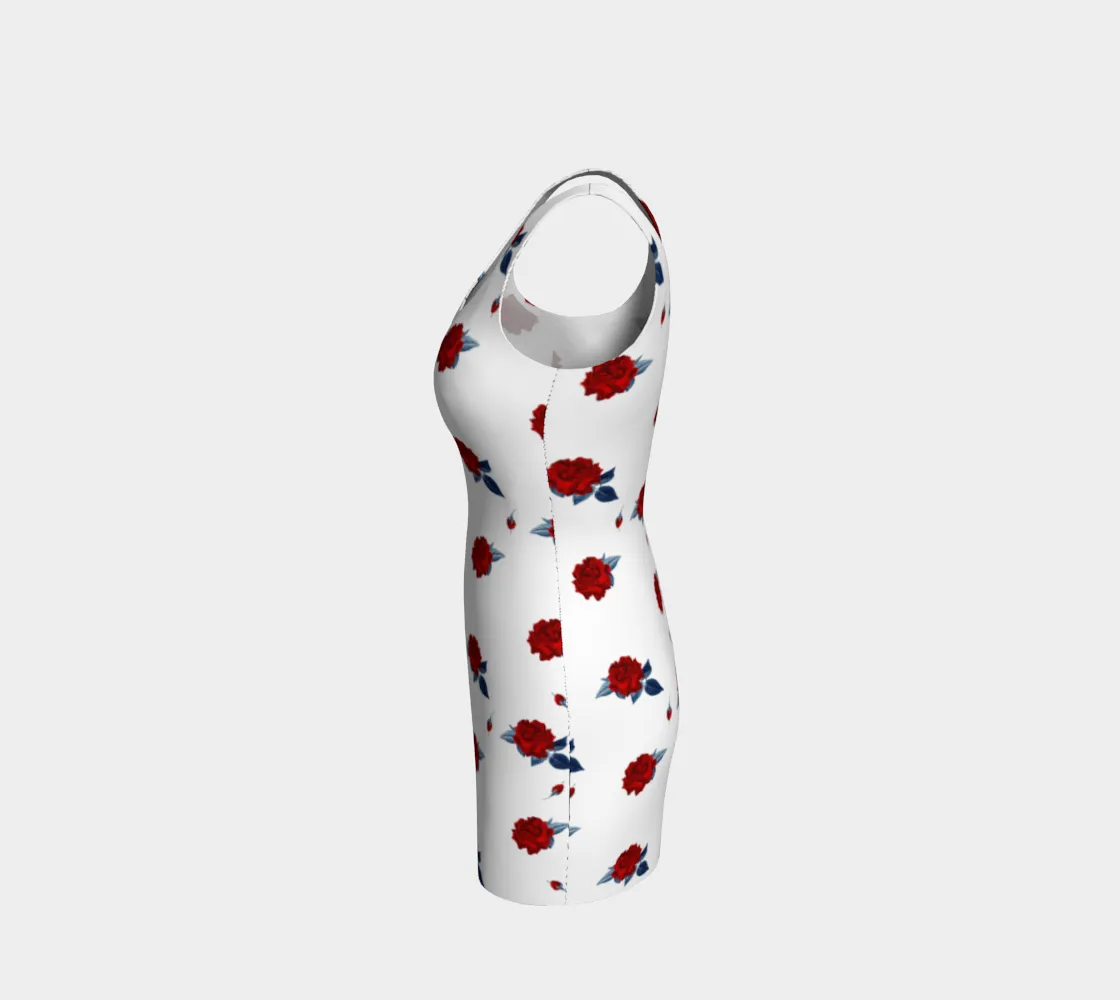 Red Rose Bodycon Dress