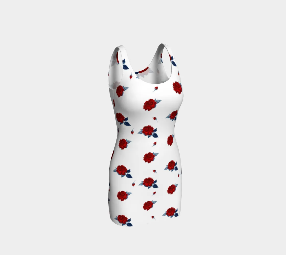 Red Rose Bodycon Dress