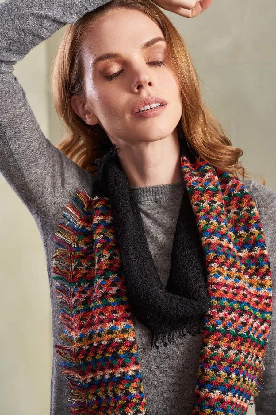 Riana Infinity Scarf Baby Alpaca Color Black