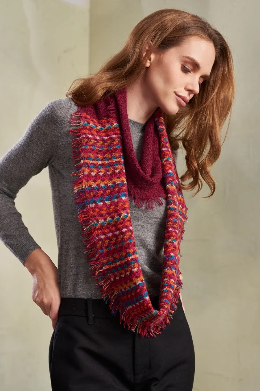 Riana Infinity Scarf Baby Alpaca Color Dahlia