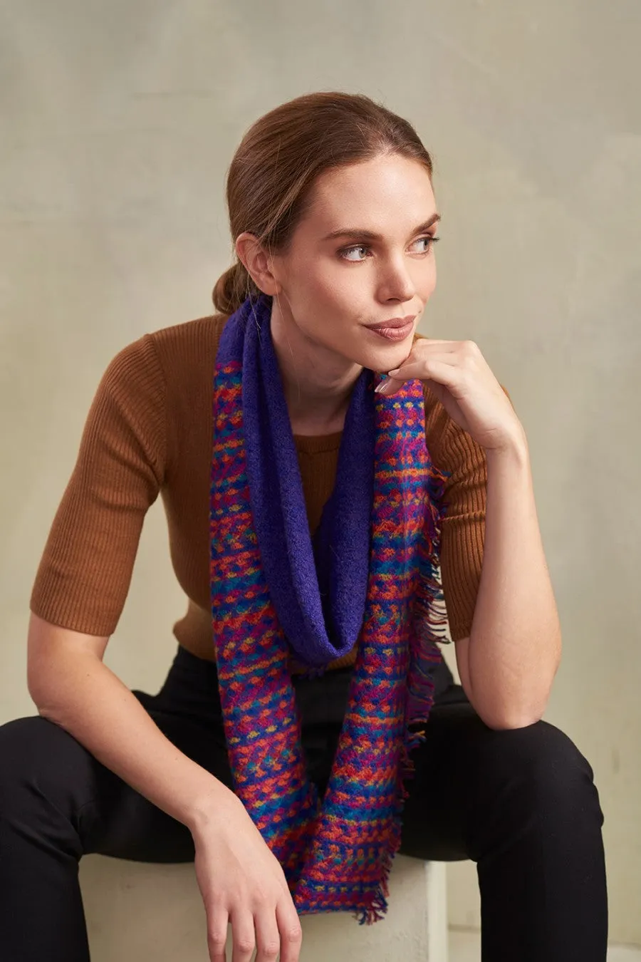 Riana Infinity Scarf Baby Alpaca Color Purple