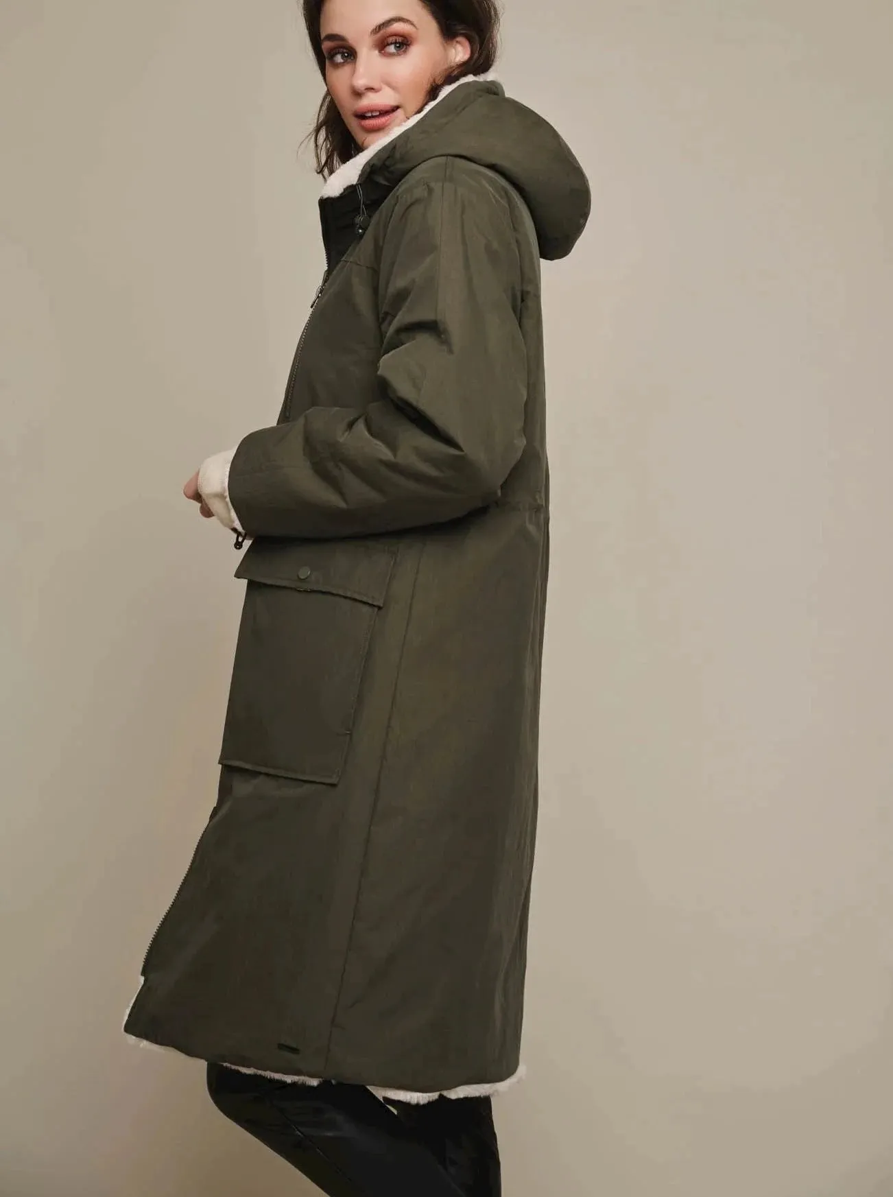 Rino   Pelle JOSEIN Reversible Parka - Dark Olive