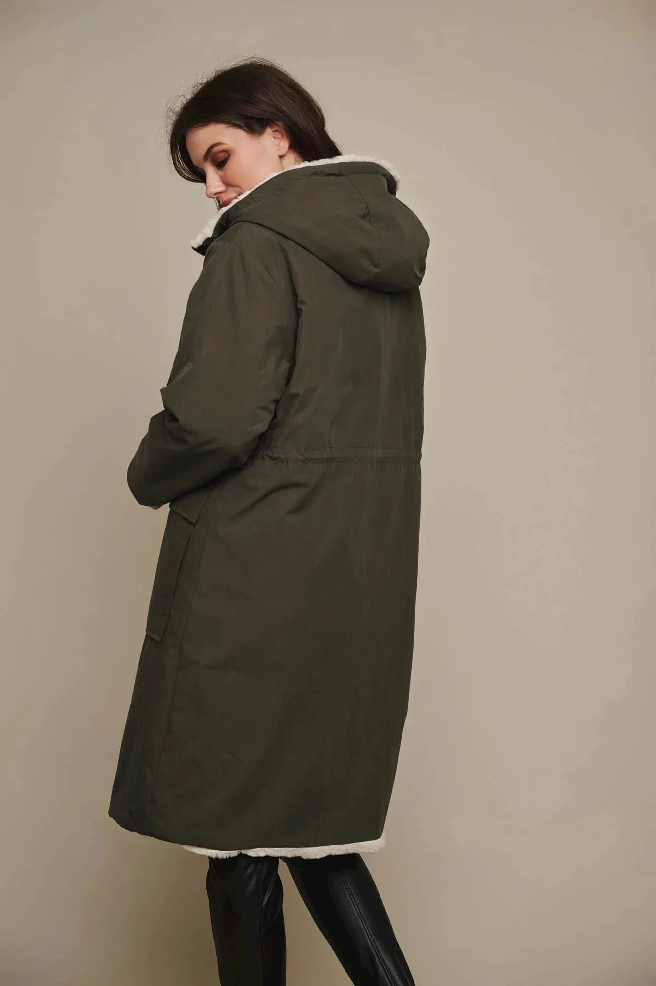 Rino   Pelle JOSEIN Reversible Parka - Dark Olive