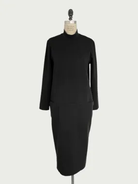 Structured Mock Neck Dress in Black, medium / OG Price: $228.00