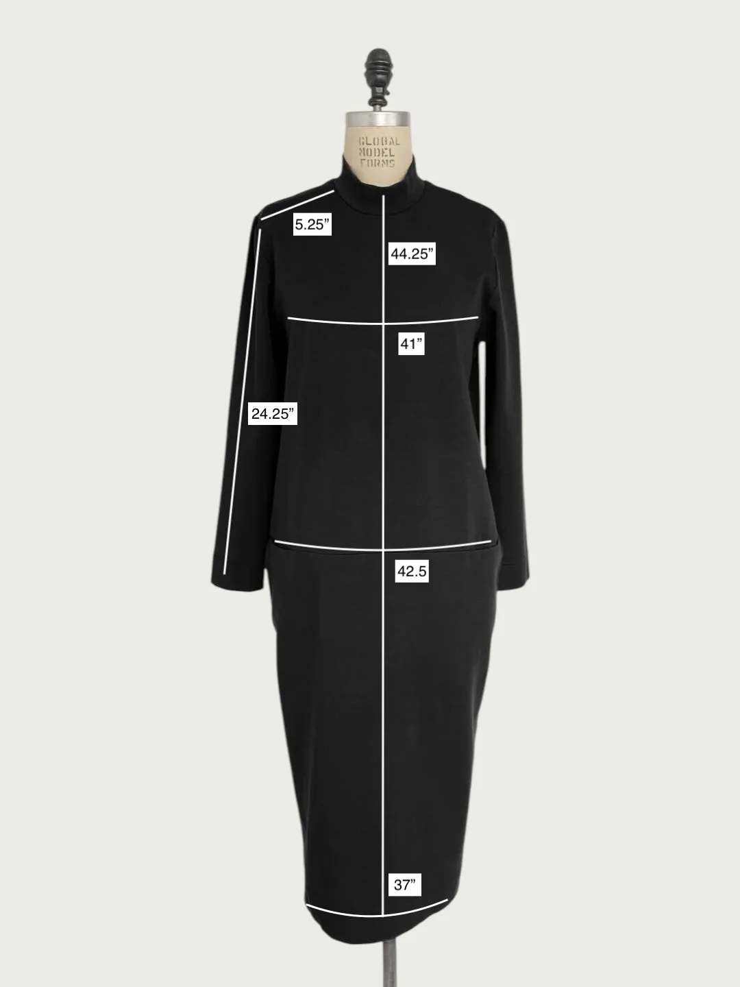 Structured Mock Neck Dress in Black, medium / OG Price: $228.00
