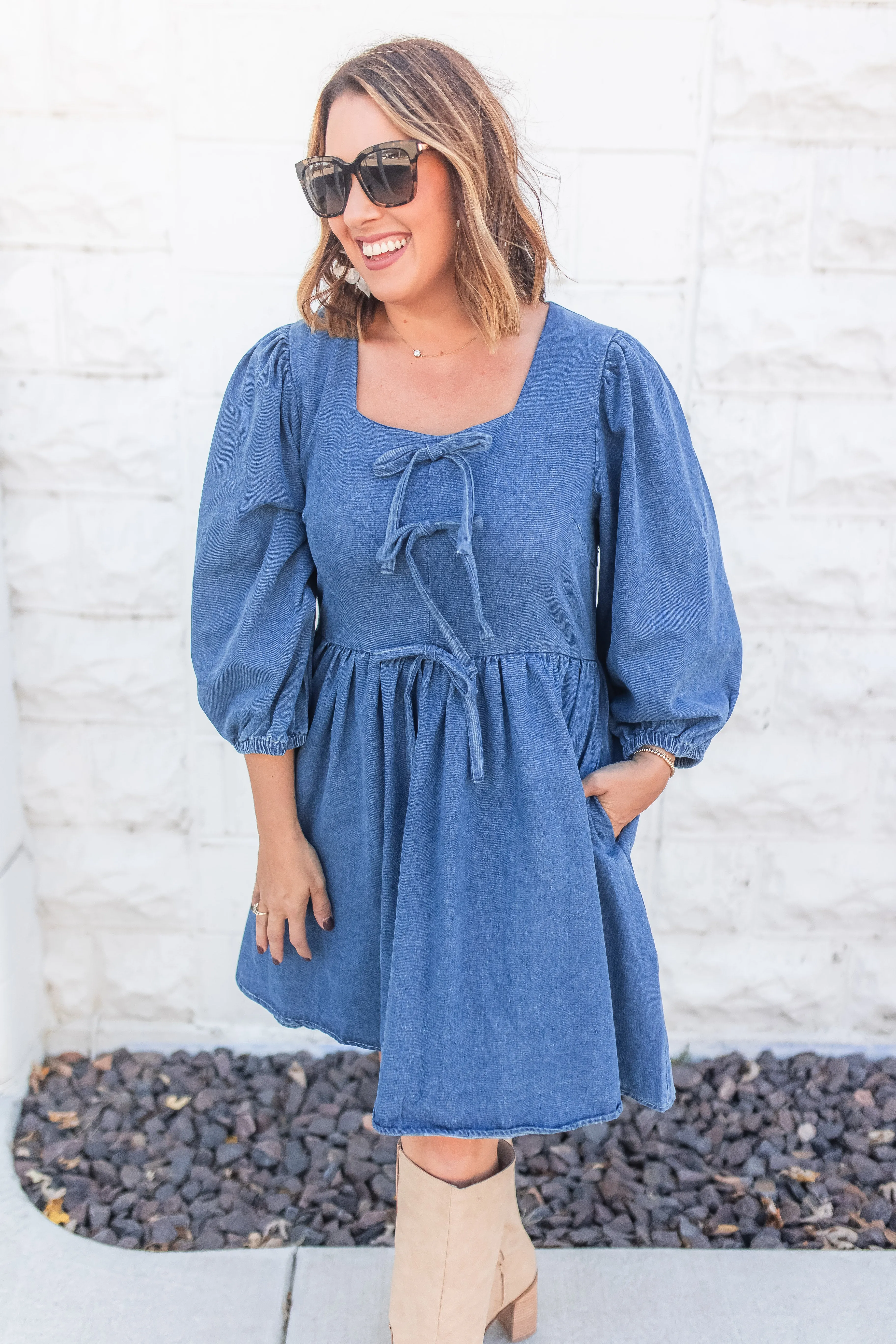 The Tied in Denim Dress