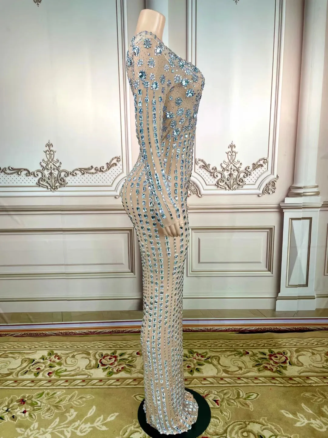 Trend4us Luxury Crystal Rhinestone Ball Gown